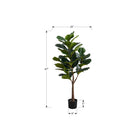 Monarch Specialties 47" Artificial Indoor Fiddle Tree - Floor - Black Pot-This easy-care faux potted plant is made from the highest quality materials and requires no maintenance or watering, for a sustainable, environmentally friendly, decorative accent that will last a lifetime