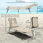 Outsunny Adjustable Outdoor Lounge Chair with Face Hole and Pillow - Beige-Removable face and chest pillows provide maximum face-down support