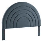 Modway Solana Arched Performance Velvet Queen Headboard - Cadet Blue-Stain-Resistant Performance Velvet Upholstery