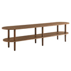 Modway Torus Oval Wood TV Stand - Walnut-Oval TV Table