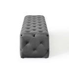 Modway Amour 72" Tufted Button Entryway Performance Velvet Bench - Grey-Bench Weight Capacity: 550 lbs
