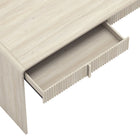 Manhattan Comfort Novara 60" Contemporary 2-Drawer Writing Desk - Whitewashed Oak-Two Storage Drawers: Provides convenient space to keep work essentials neatly organized