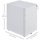 Vinsetto 3-Drawer Steel Lockable Filing Cabinet with Wheels - White-Large drawer with adjustable rail adjusts to fit A4, legal and letter files
