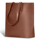 Champs Onyx Leather Vertical Tote - Brown-Laptop compartment