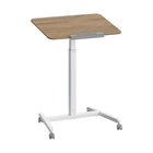 Seville Classics 25.6" W airLIFT Pneumatic Tilting Mobile Desk Cart - Natural Wood-Smoothly and quietly adjust the desk height from 29.9” to 43.3” high or any height in between with the height-adjustable lever