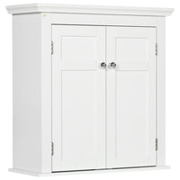 kleankin Bathroom Wall Cabinet with Adjustable Shelves - White-3 tiers shelves store your beauty products and daily hygiene items