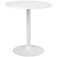 HOMCOM Round Dining Table with Non-slip Pad for Living Room - White-Modern style matches most of your home decorations