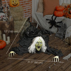 Outsunny 72" Animated Crawling Zombie Halloween Decoration-Waterproof battery box allows safe outdoor placement 