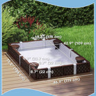 Qaba Kids Rectangular 73" HDPE Large Sand Pit with 4 Seats, Cover and Waterproof Bottom Liner - Brown-Made with HDPE, keeping durability against UV and rain 