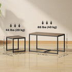 HOMCOM Nesting Coffee Table for Living Room - Brown - 3 Pack-Easy to clean, simply wipe down with a damp cloth