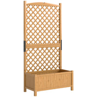 Outsunny Raised Garden Bed with Trellis - Yellow-Plenty of space to plant vegetables, flowers, and herbs

