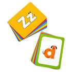 Hand2Mind Picture Mnemonic Card Set - Set of 26-When children are ready, they can transition to the back of the card, which includes an uppercase and lowercase letter, with a small visual cue from the mnemonic on the other side