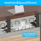ShoppingAll Under Desk Cable Organizer Tray Wire Management Rack with 10 Cable Ties - Black - 2 Pack-6