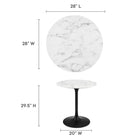 Modway Lippa 28" Round Faux Marble Dining Table - Black White-Artificial Marble Tabletop