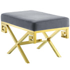 Modway Rove Velvet Performance Velvet Bench - Gold/Grey-Modern Bedroom or Living Room Bench