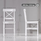 HOMCOM Farmhouse Wood Dining Chairs with Cross Back - White - Set of 4-Solid wooden frame is stable and reliable for use