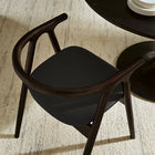 Modway Henry Vegan Leather and Wood Dining Chair - Black-Non-Marking Floor Pins