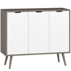 HOMCOM Modern 36" L Sideboard Buffet Cabinet - Grey-Large storage space with 2 door cabinets for holding daily accessories and utensils
