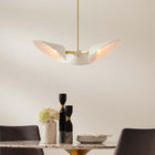 Modway Journey 3-Light 3" Arm Pendant - White-Satin Brass Rods