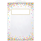 Ashley Productions Hanging Confetti Pattern Storage/Book Bag - 11" x 16" - 2 Packs of 5-Clear plastic bag with strong snap-shut handle