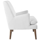 Modway Leisure Upholstered Lounge Chair - White-Walnut Stained Wood