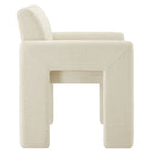 Modway Daven Fabric Upholstered Dining Chair - Ecru-Integrated Non-Marking Floor Glides