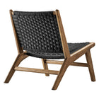 Modway Saoirse Woven Rope Wood Accent Lounge Chair - Walnut Black-Assembly Required