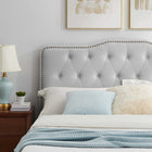 Modway Amber Tufted Performance Velvet Twin Platform Bed - Light Grey-Reinforced Center Beam and Support Legs