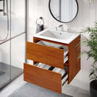 Modway Scenic 24" Wall-Mount Bathroom Vanity - Cherry/White-Drywall Friendly Mounting Cleat