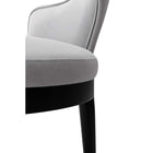 Manhattan Comfort Carrington 20.9" Modern Glam Velvet Upholstered Dining Armchairs - Light Grey - Set of 2-Unique Open Back Design