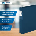 Davis Group Premium Economy Binder - D Ring - 1.5" - Navy Blue - 6 Pack-D Ring, Non-Locking