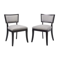 Modway Pristine Upholstered Fabric Dining Chairs - Light Grey - 2 Pack-Modern Dining Chairs