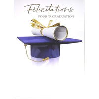 Rosedale 5-1/2" x 8" French Graduation Greeting Cards/Envelopes - Hat - 12 Pack-Premium quality greeting cards