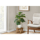 Monarch Specialties 24" Artificial Indoor Monstera - Table - White Pot-This faux potted plant features real touch technology with 12 realistic, adjustable green leaves