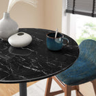 Modway Lippa 28" Round Faux Marble Bar Table - Black-Seats 2