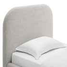 Modway Keynote Upholstered Fabric Curved Twin Platform Bed - Heathered Weave Light Grey-Weight Capacity: 800 lb