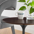 Modway Lippa 20" Round Wood Side Table - Black Cherry-Non-Marking Felt Pad