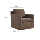 Modway Serene Fabric Slipcovered Swivel Armchair - Mocha-Premium Fabric Upholstery