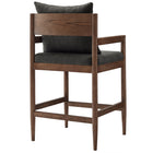 Modway Remington Wood Counter Stool - Charcoal-Non-Marking Floor Glides