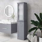 Kleankin Slim Bathroom Storage Cabinet with Adjustable Shelves and Drawer - Grey-Elegant design and pure colour will perfectly fit most room space    