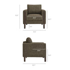 Modway Hawken Boucle Fabric Accent Armchair - Antique Espresso-Brushed Boucle Fabric Upholstery