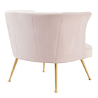 Modway Veronica Channel Tufted Performance Velvet Armchair - Pink-Non-Marking Foot Glides