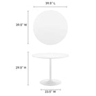 Modway Amuse 40" Dining Table - White-MDF Tabletop