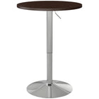 HOMCOM Round Bar Table, Easy Assembly for Home Bar, Small Dining Room- Walnut-Pneumatic lift mechanism enables height adjustment from 27.2" (69cm) to 35.8" (91cm)