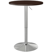 HOMCOM - Table de bar rond, assemblage facile pour bar à domicile, petite salle à manger - noyer-Le mécanisme de levage pneumatique permet un réglage en hauteur de 27,2 po (69 cm) à 35,8 po (91 cm) 