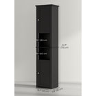 HOMCOM Tall Bathroom Storage Cabinet with Adjustable Shelves - Black-Compact tall cabinet for narrow spaces