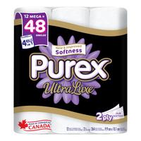 Purex UltraLuxe Premium Luxuriously Soft Toilet Paper - Mega Rolls - 12 Pack-Luxuriously Soft: Indulge in the plush comfort of Purex UltraLuxe, our softest toilet paper for a luxurious experience every time