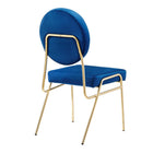 Modway Craft Performance Velvet Dining Side Chair - Gold/Navy-8