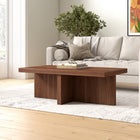 Hudson&Canal Elna 44"W Rectangular Coffee Table - Satin Walnut-Finished in wood-look satin walnut