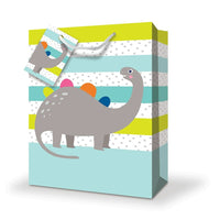 Millbrook Studios Juvenile Birthday Gift Bags - Jumbo - Dinosaur - 12 Pack (47606)-17.5" x 4" x 12.75"